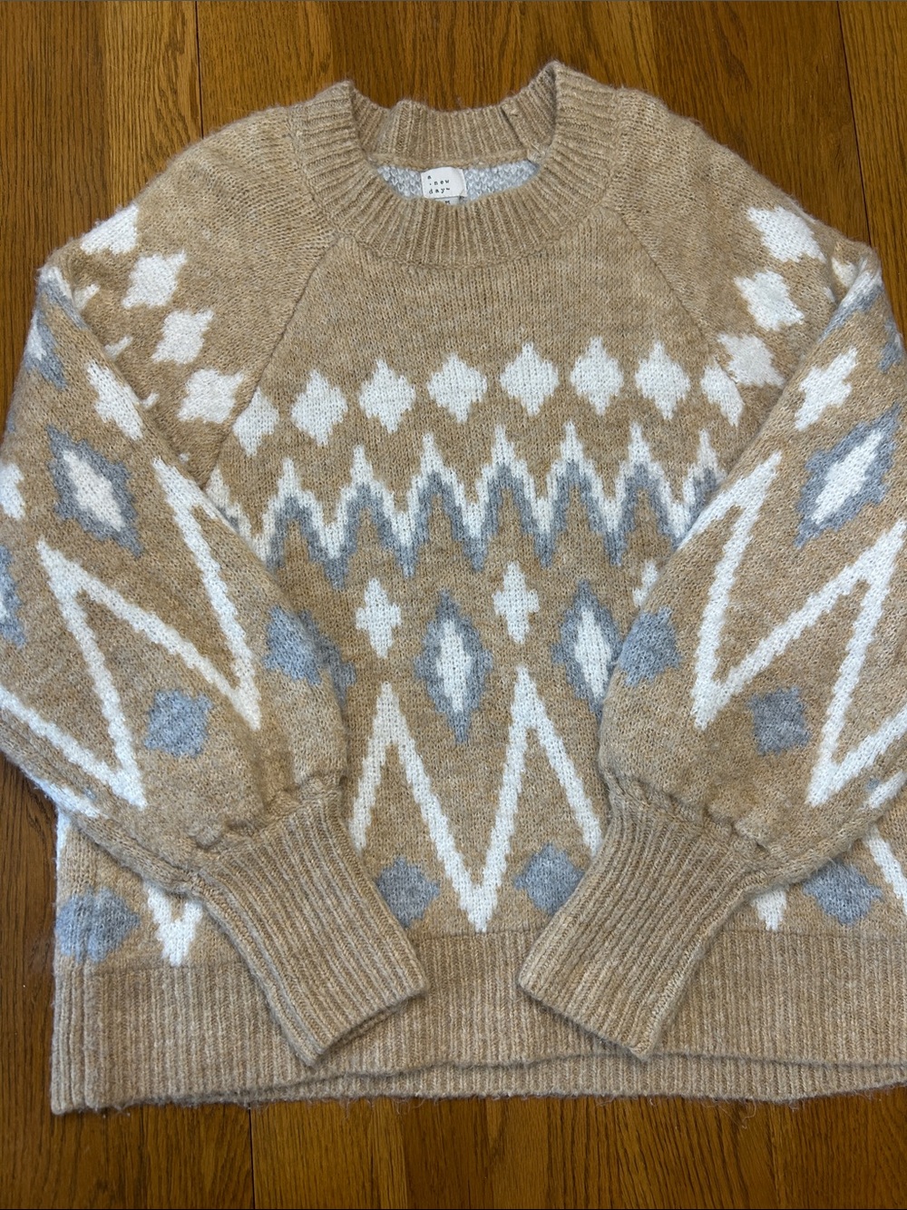 a new day Tan Crewneck Sweater Size Medium